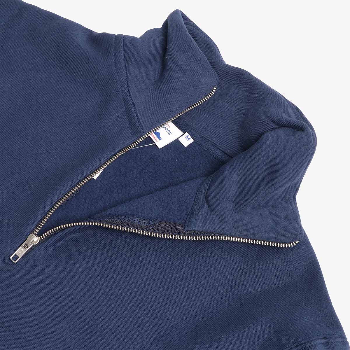 Power Goods Super Weight Quarter Zip, Navy, Detail Shot 3