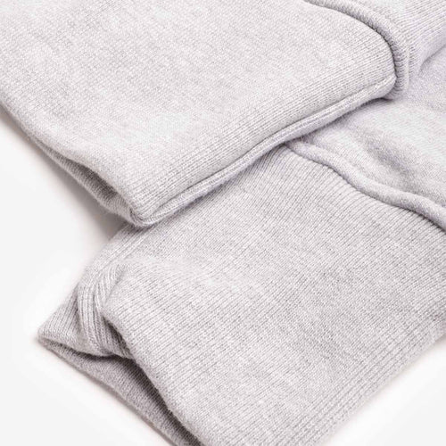 Folded sleeve and heavy cotton texture, grey heather rugby
