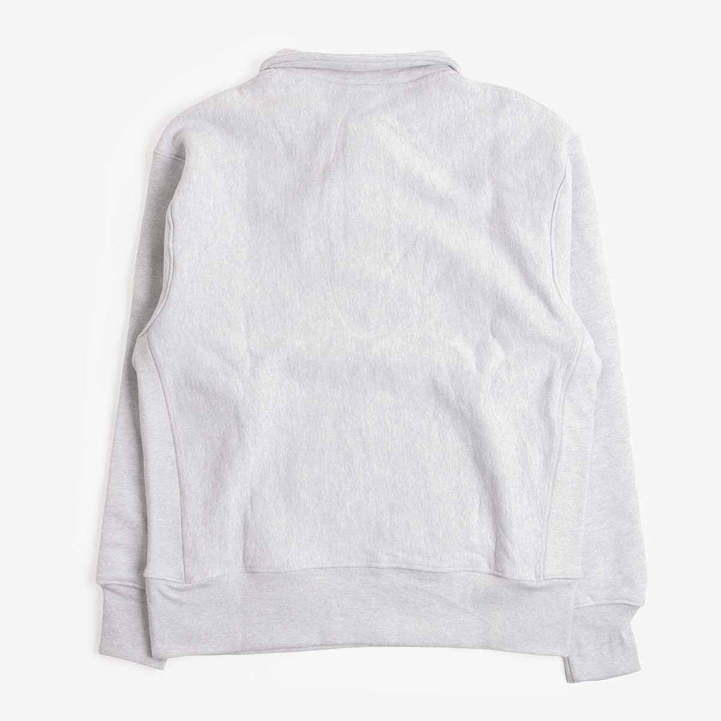Power Goods Super Weight Rugby Crewneck in Grey Heather, back view