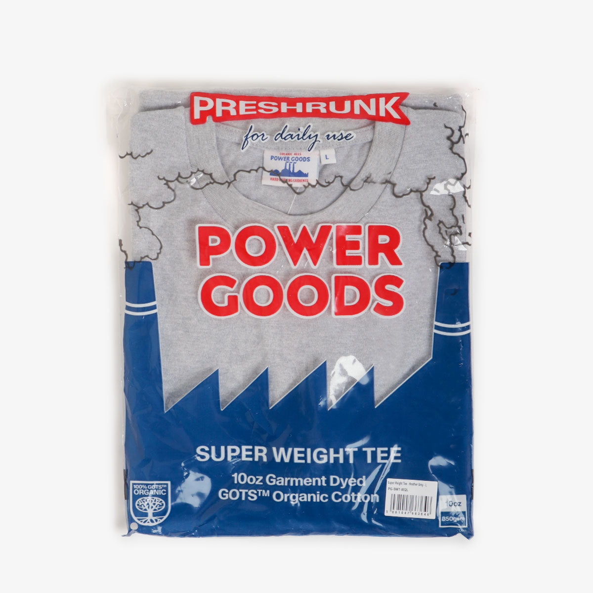 Power Goods Super Weight T-Shirt, Heather Grey, Detail Shot 1