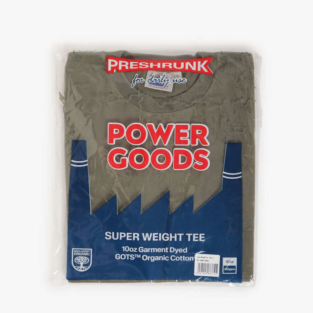 Power Goods Super Weight T-Shirt, Olive, Detail Shot 1