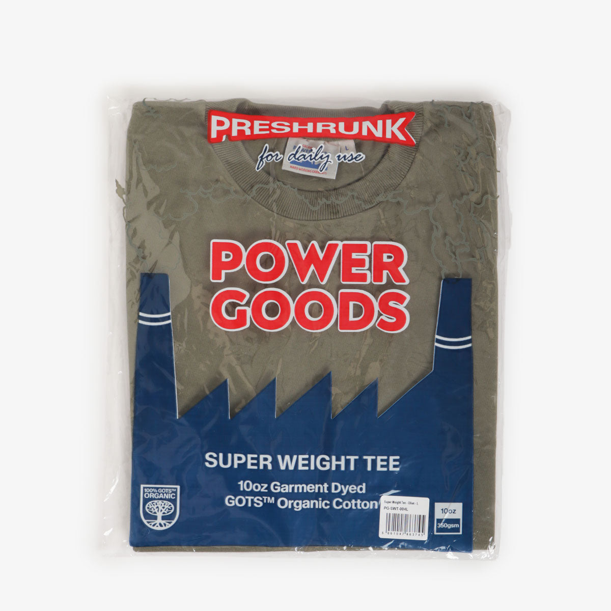 Power Goods Super Weight T-Shirt, Olive, Detail Shot 1