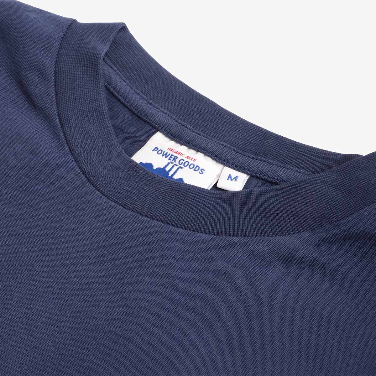 main Power Goods Super Weight T-Shirt AW25, Navy, Detail Shot 2