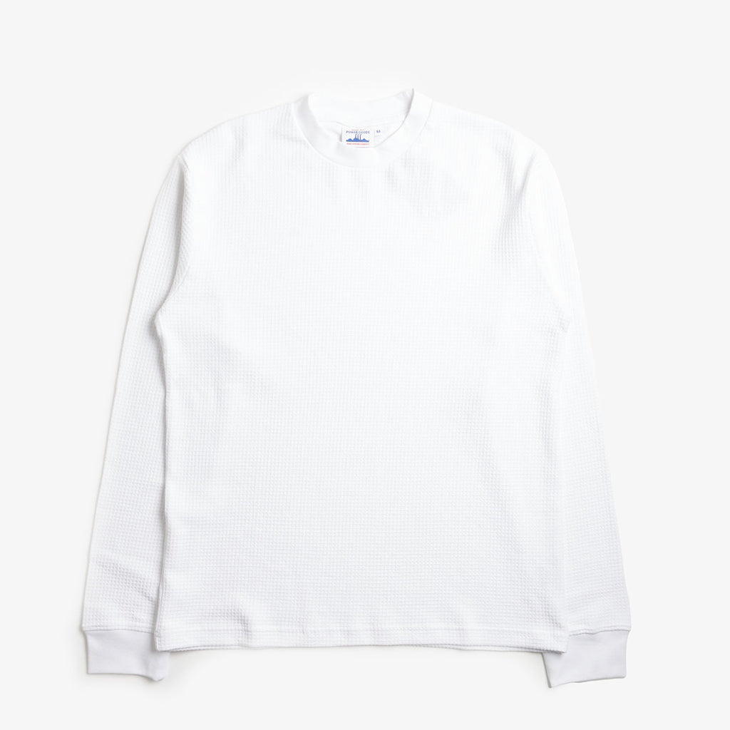 Power Goods Thermal Waffle Long Sleeve T-Shirt, White, Detail Shot 1