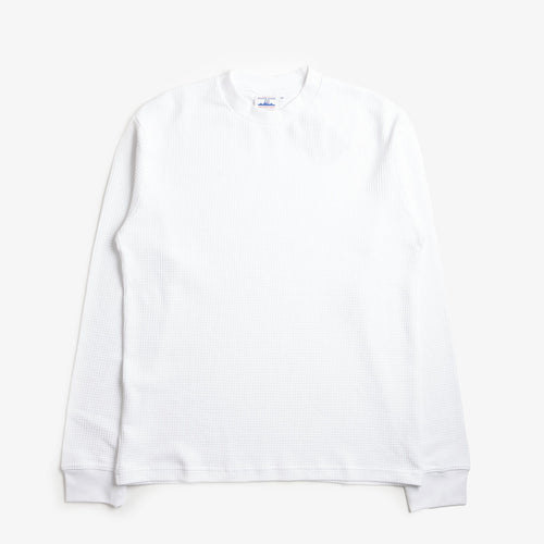 Power Goods Thermal Waffle Long Sleeve T-Shirt, White, Detail Shot 1