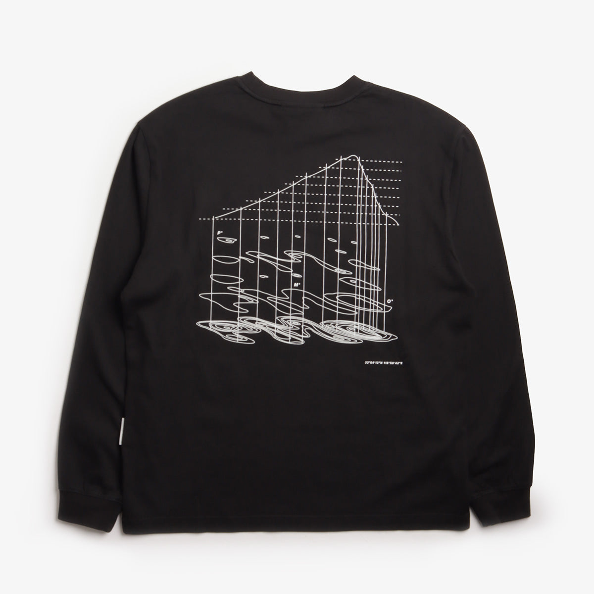 Purple Mountain Observartory Map Projection T-Shirt, Black, Detail Shot 2