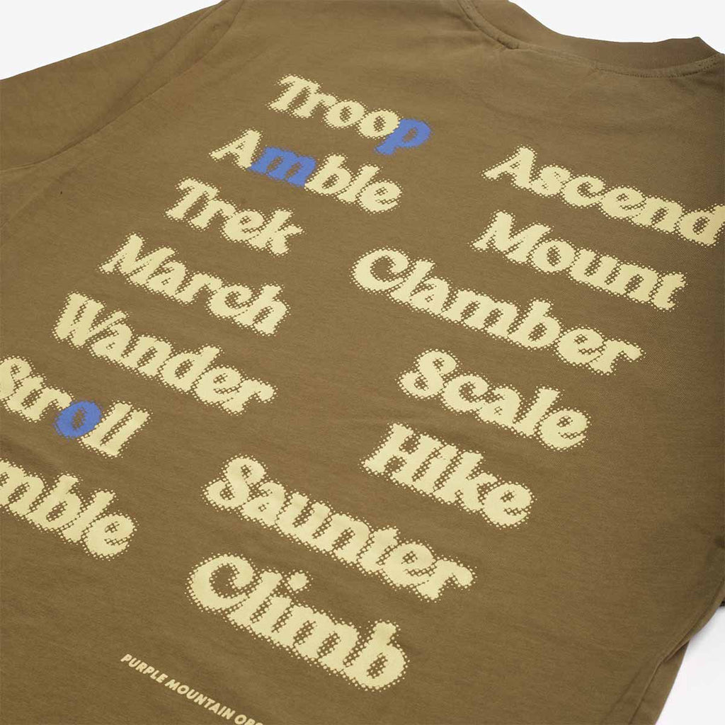 Purple Mountain Observatory Ascend T-Shirt, Dark Olive, Detail Shot 4