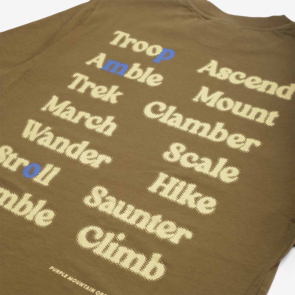 main Purple Mountain Observatory Ascend T-Shirt, Dark Olive, Detail Shot 4