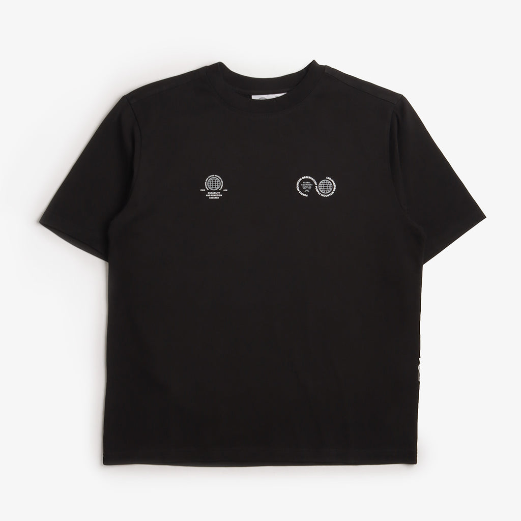 Purple Mountain Observatory Globe T-Shirt, Black, Detail Shot 1