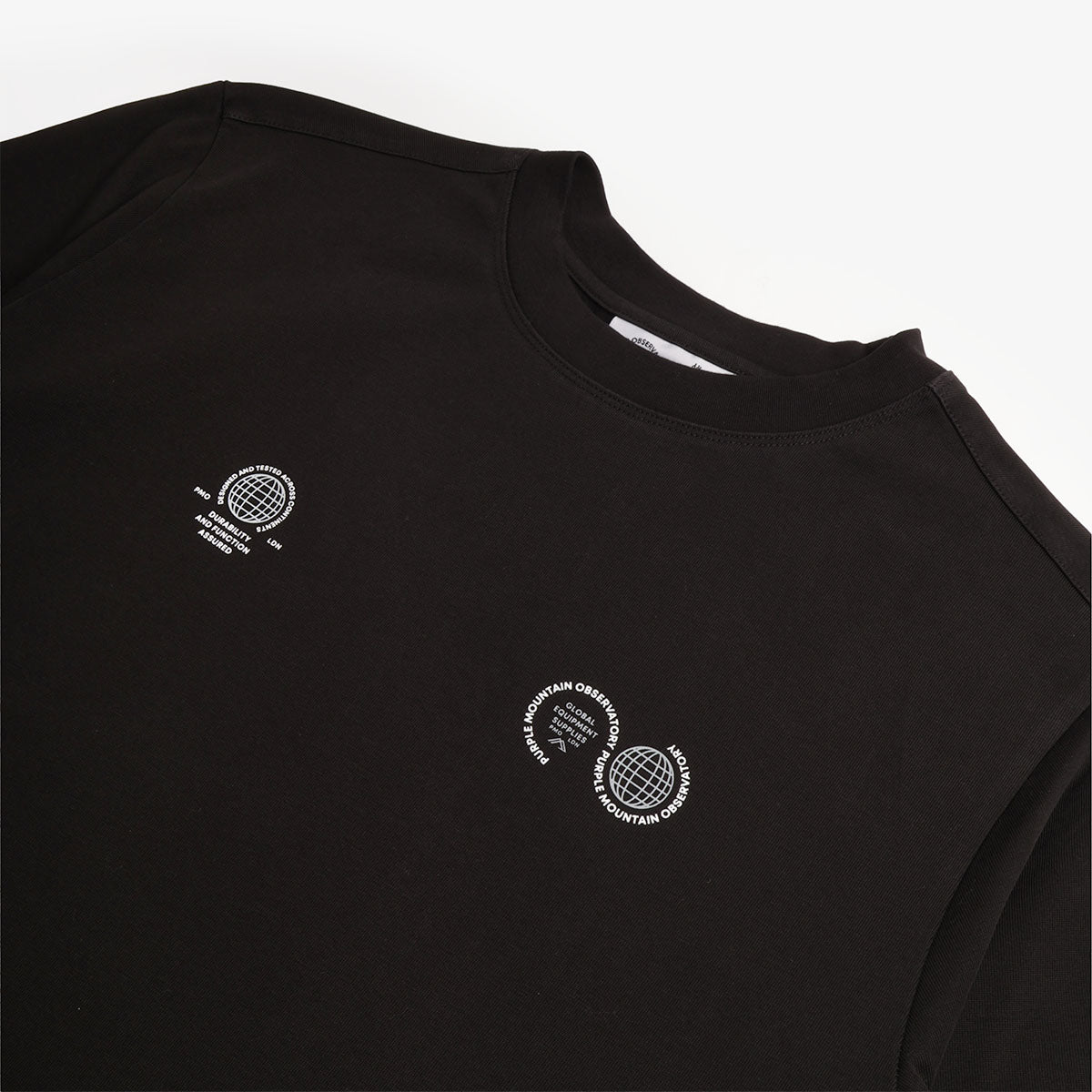 Purple Mountain Observatory Globe T-Shirt, Black, Detail Shot 3