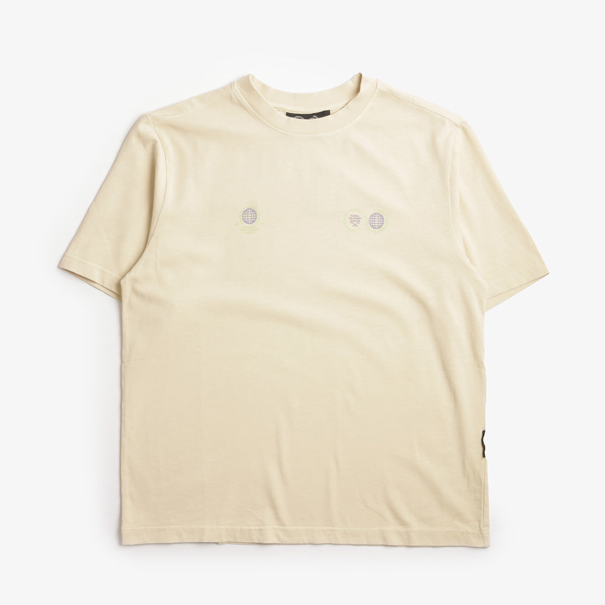 Purple Mountain Observatory Globe T-Shirt, Cream, Detail Shot 1