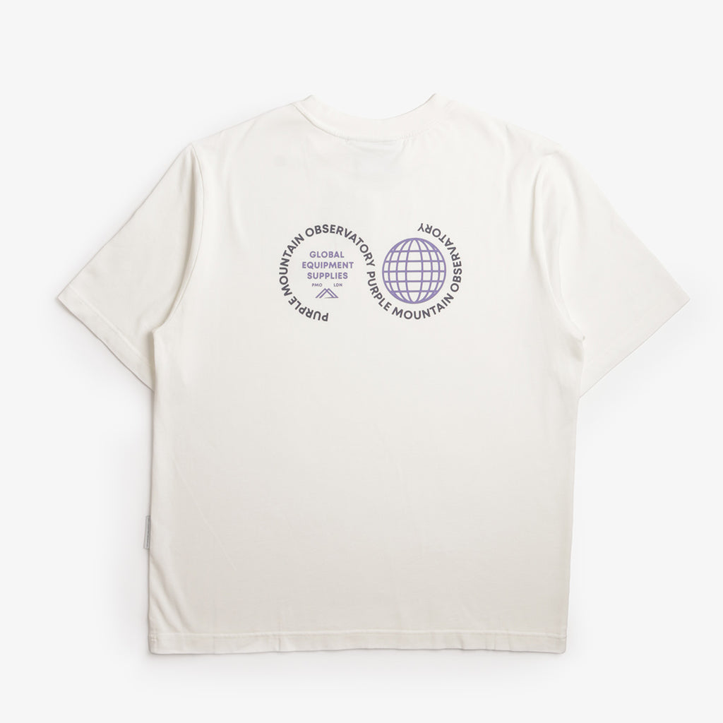 Purple Mountain Observatory Globe T-Shirt, White, Detail Shot 2