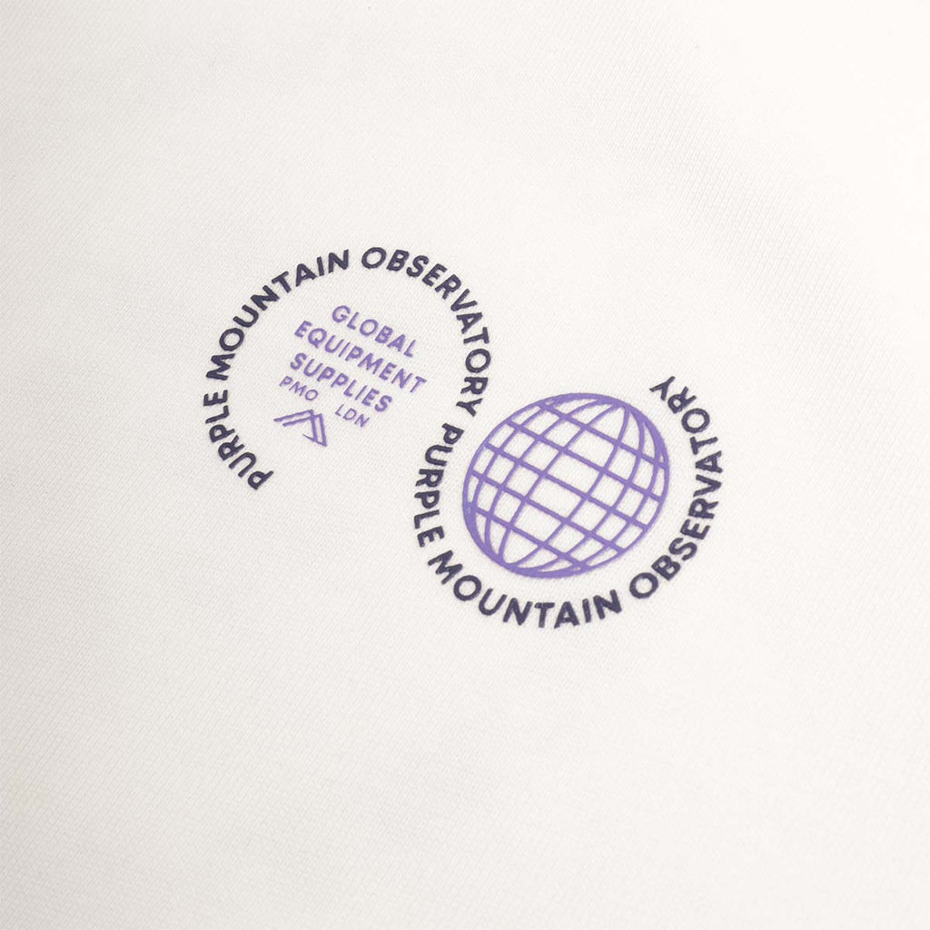 Purple Mountain Observatory Globe T-Shirt, White, Detail Shot 3