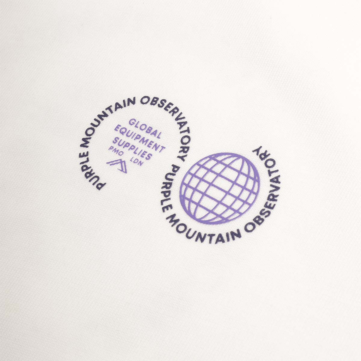 Purple Mountain Observatory Globe T-Shirt, White, Detail Shot 3