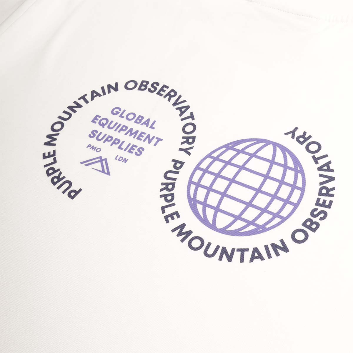 Purple Mountain Observatory Globe T-Shirt, White, Detail Shot 5