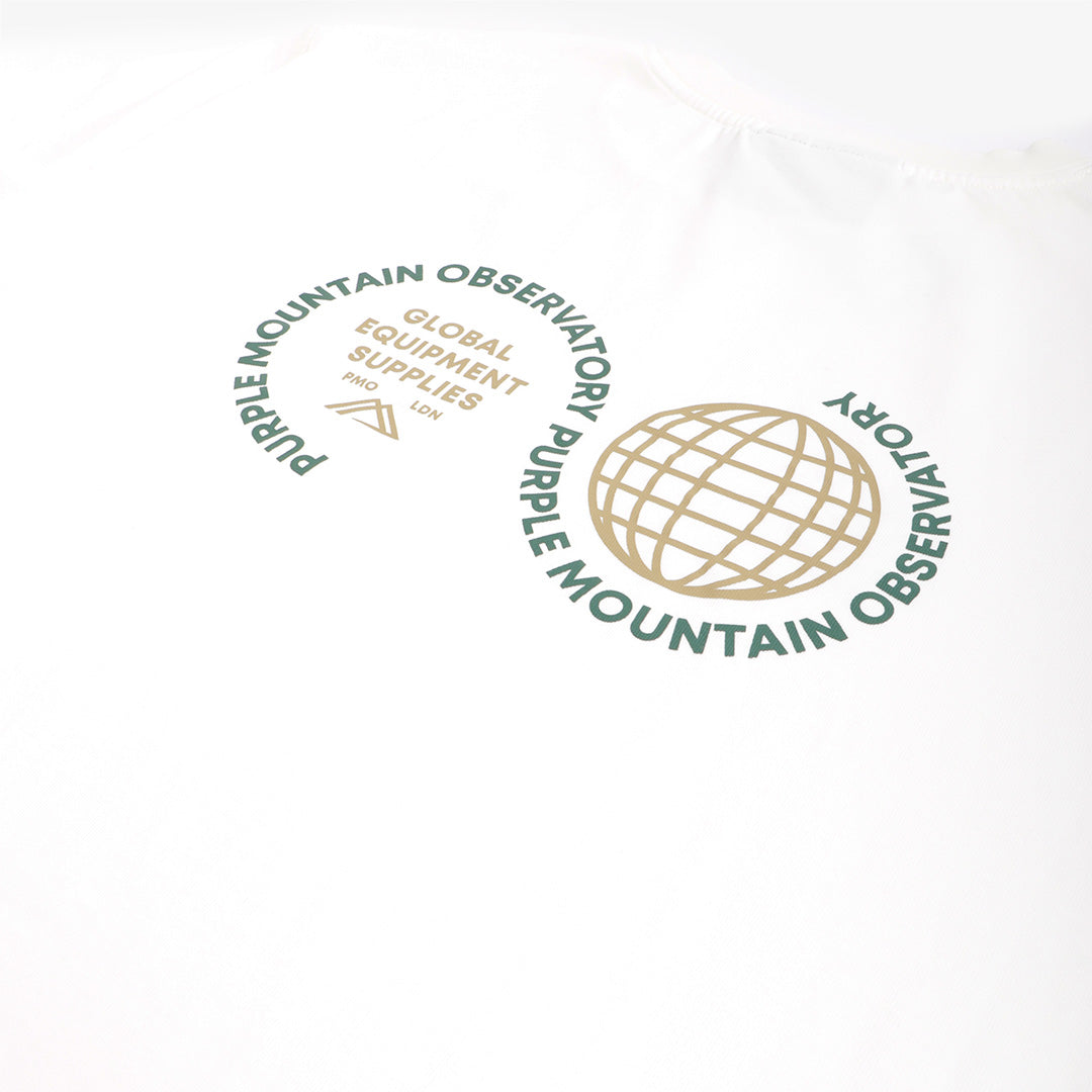 Purple Mountain Observatory Globe T-Shirt, White, Detail Shot 6