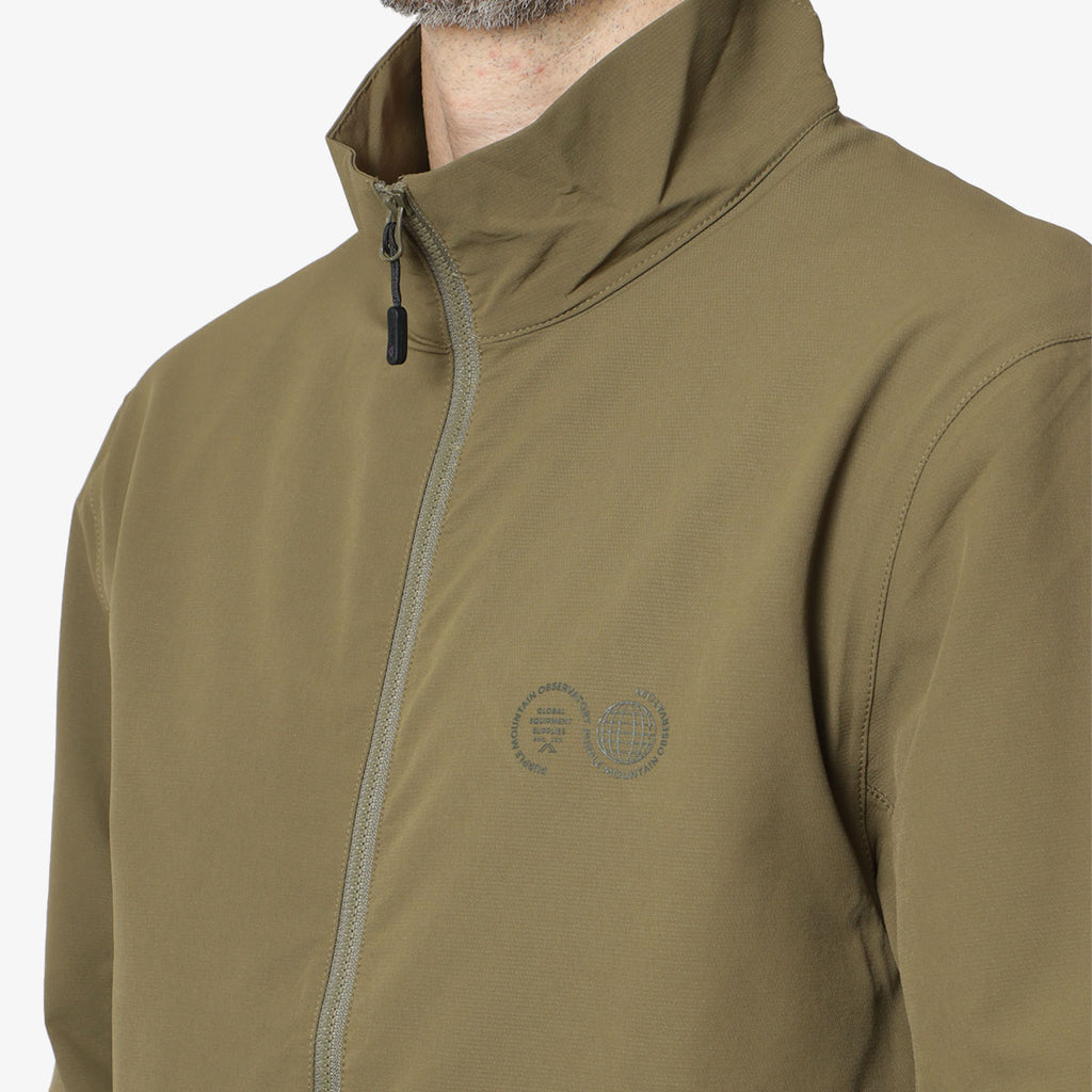 Purple Mountain Observatory Soft Shell Advanced Funnel Jacket, Khaki, Detail Shot 2