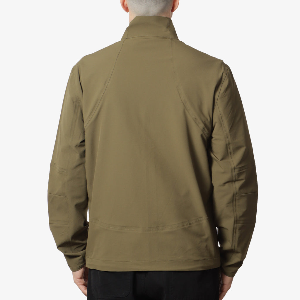 Purple Mountain Observatory Soft Shell Advanced Funnel Jacket, Khaki, Detail Shot 5