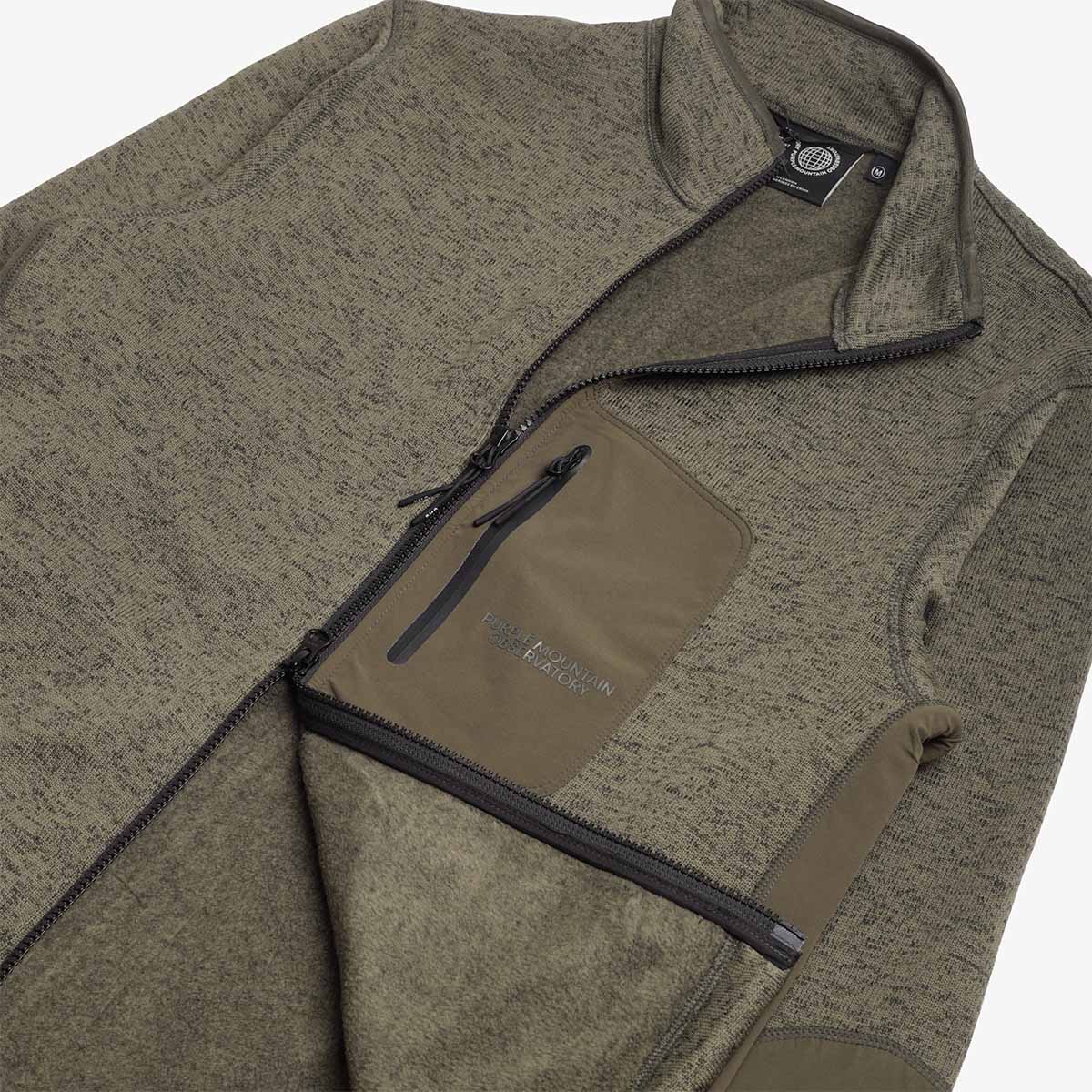 Purple Mountain Observatory Solo Fleck Fleece Jacket, Dark Olive, Detail Shot 3
