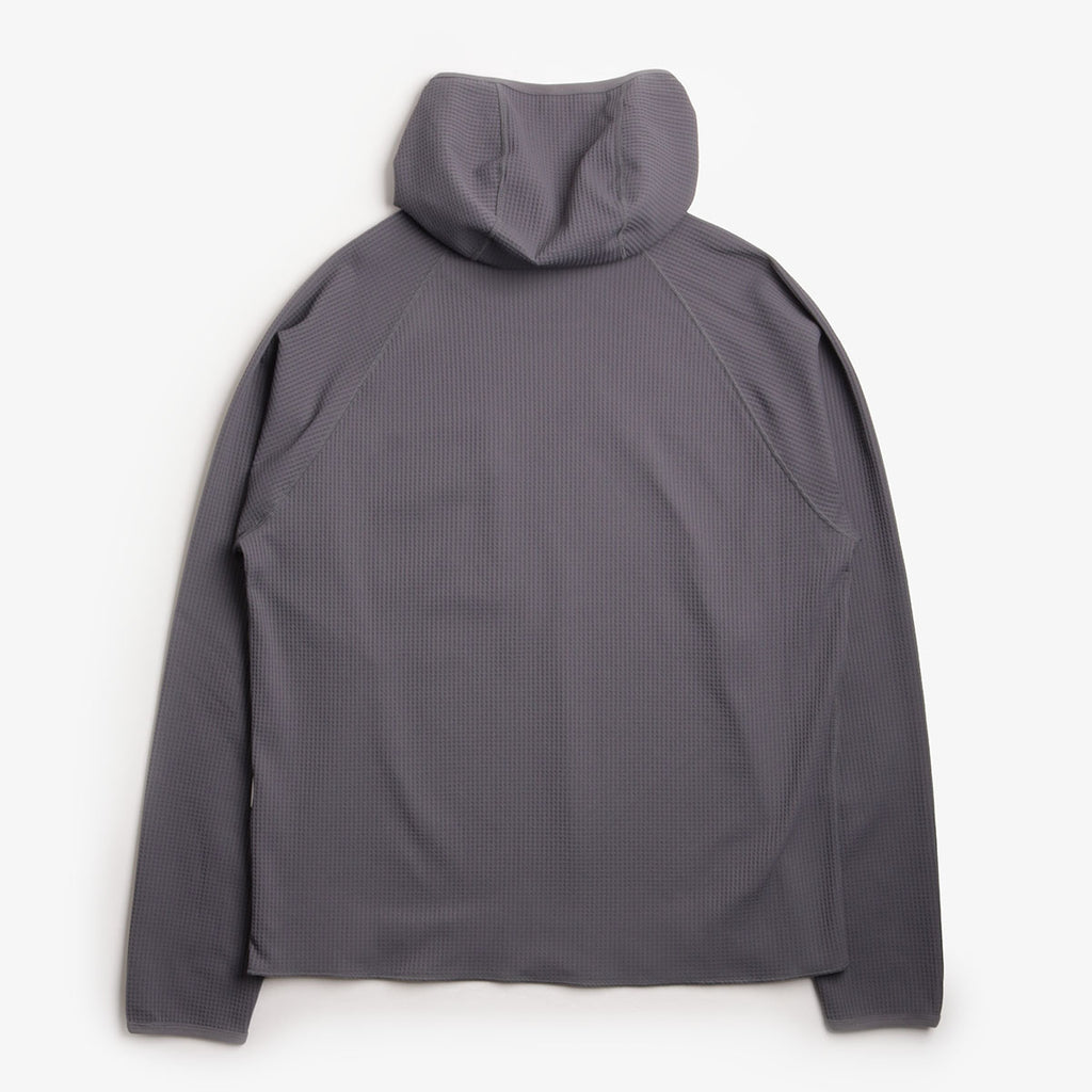 Purple Mountain Observatory Waffle Balaclava Hoodie, Charcoal, Detail Shot 2