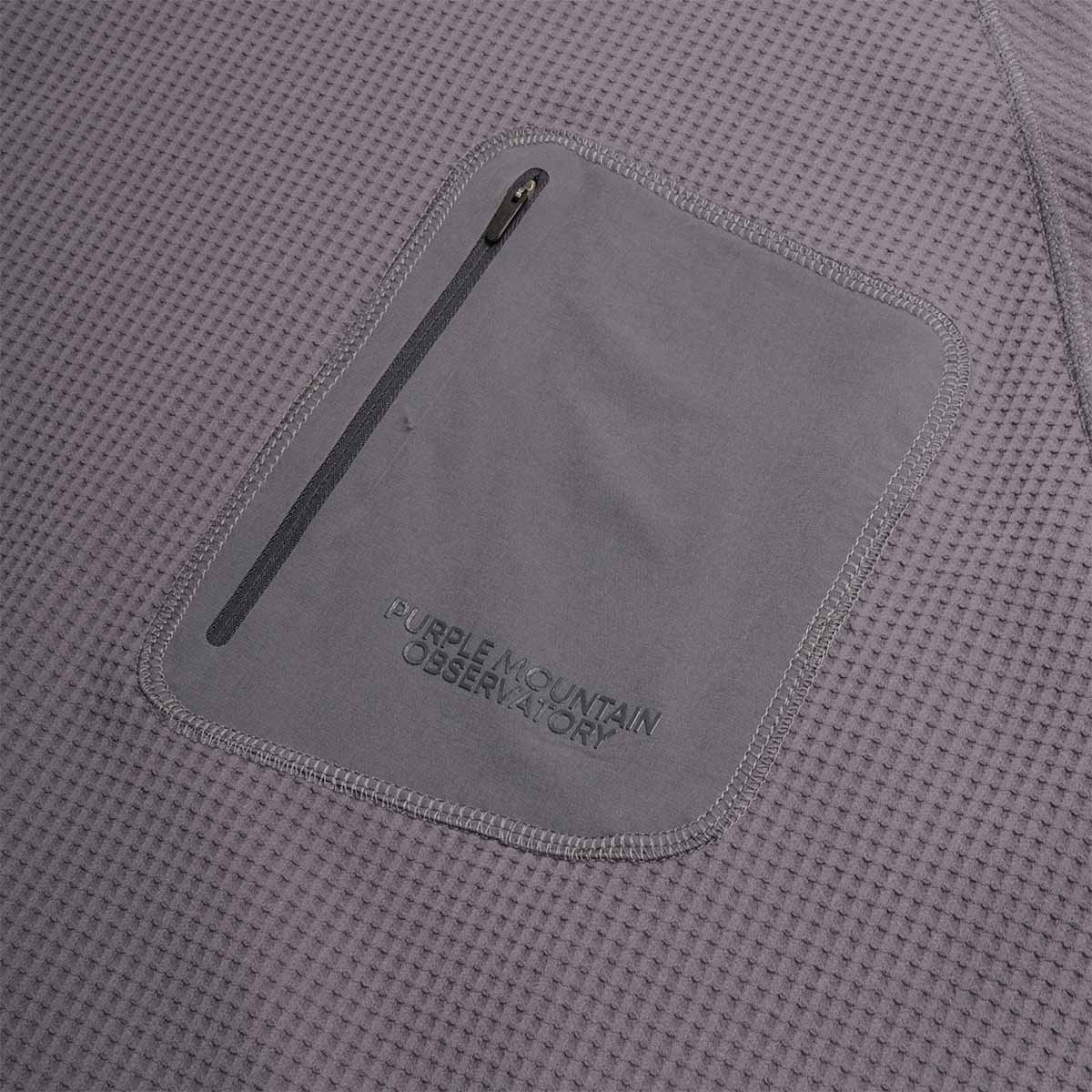 main Purple Mountain Observatory Waffle Balaclava Hoodie, Charcoal, Detail Shot 3