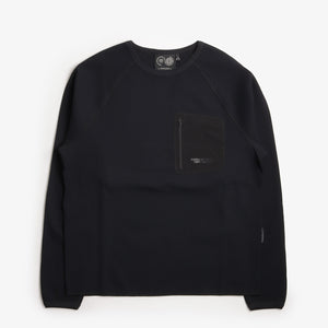 Purple Mountain Observatory Waffle Long Sleeve T-Shirt - Black