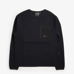 thumbnail Purple Mountain Observatory Waffle Long Sleeve T-Shirt, Black, Detail Shot 1