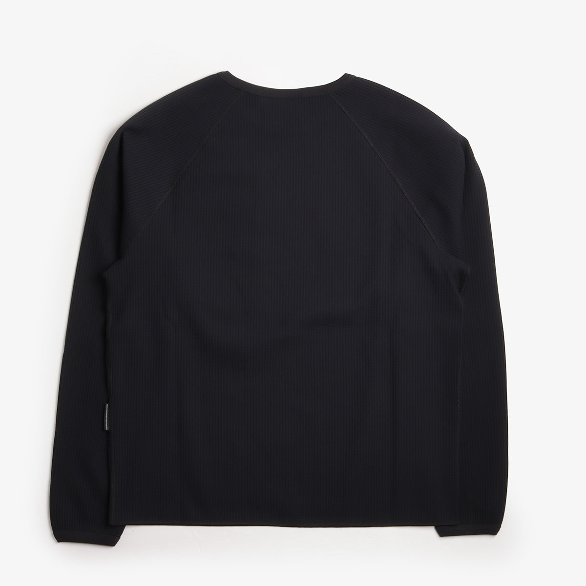 Purple Mountain Observatory Waffle Long Sleeve T-Shirt, Black, Detail Shot 2