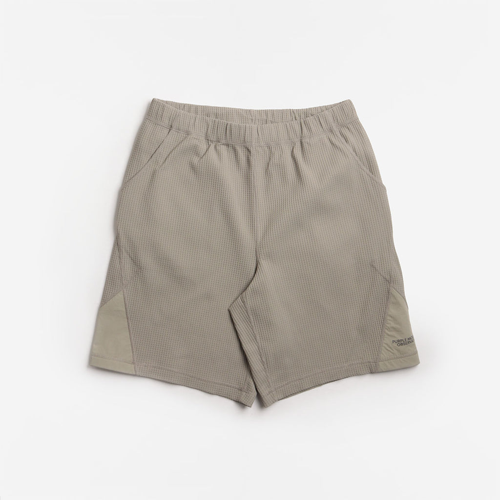 Purple Mountain Observatory Waffle Shorts, Concrete, Detail Shot 1