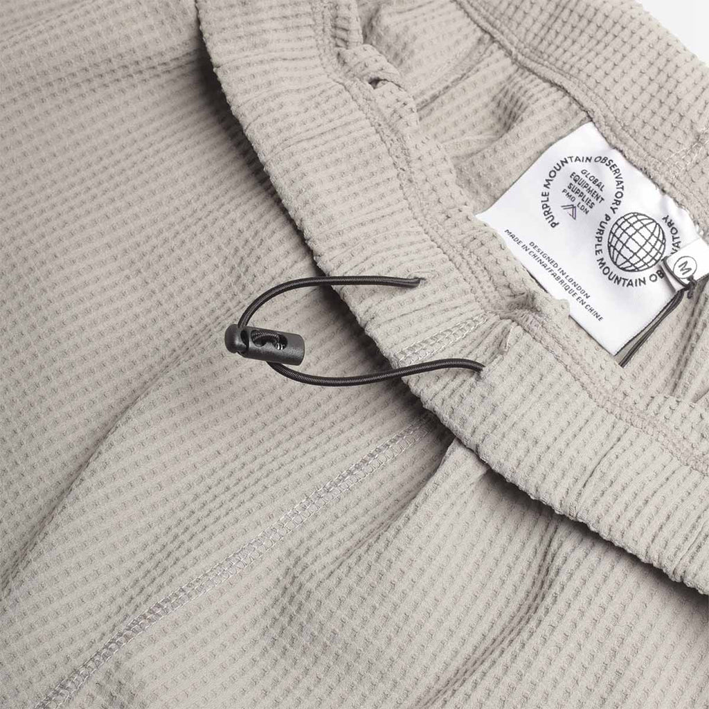 Purple Mountain Observatory Waffle Shorts, Concrete, Detail Shot 3
