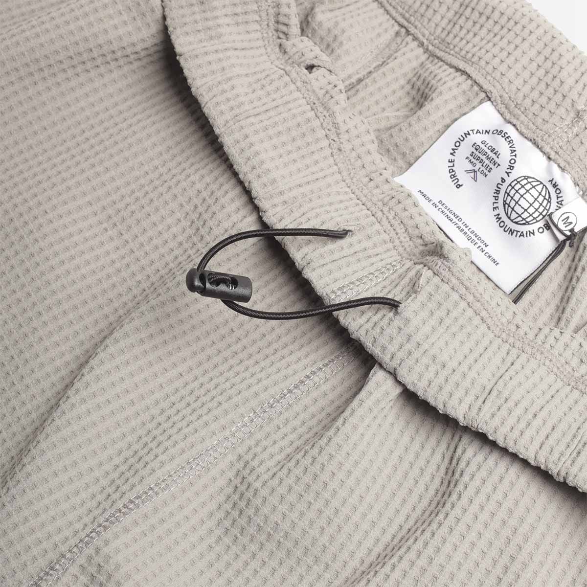 Purple Mountain Observatory Waffle Shorts, Concrete, Detail Shot 3