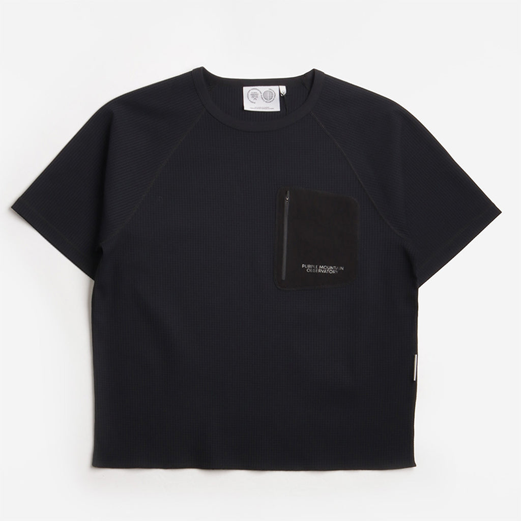 Purple Mountain Observatory Waffle T-Shirt, Black, Detail Shot 1