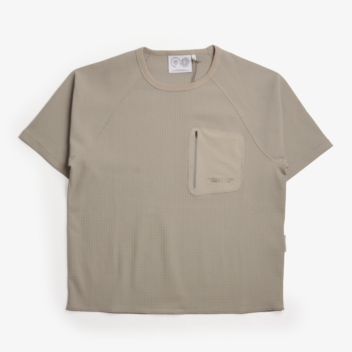 Purple Mountain Observatory Waffle T-Shirt, Concrete, Detail Shot 1