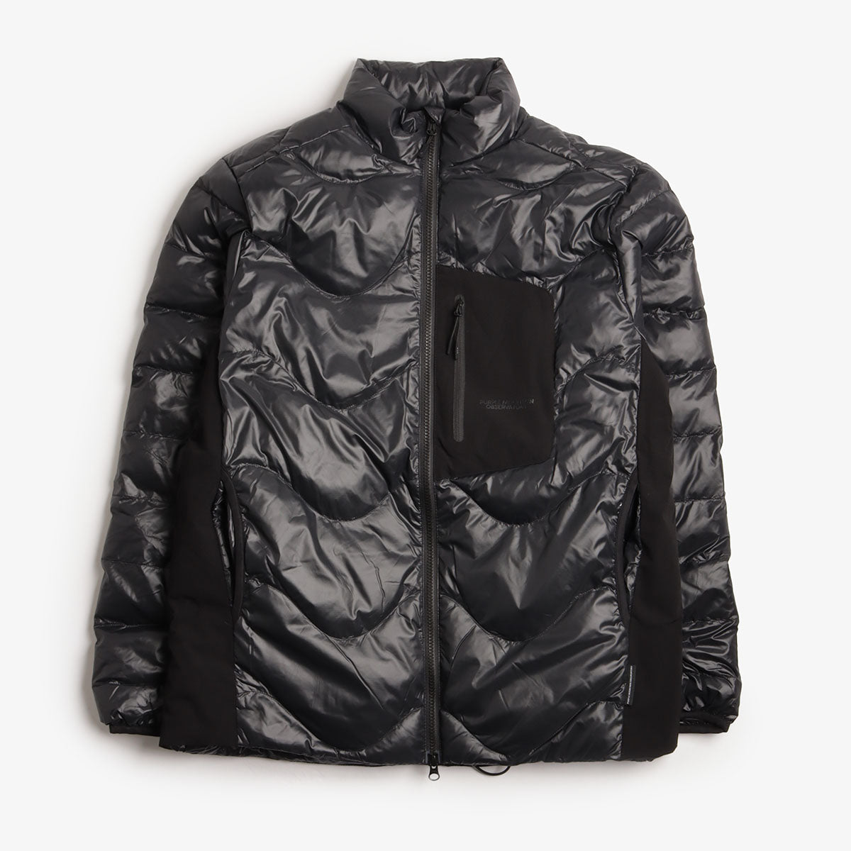 Purple Mountain Observatory Waves Light Puffa Jacket, Black, Detail Shot 1
