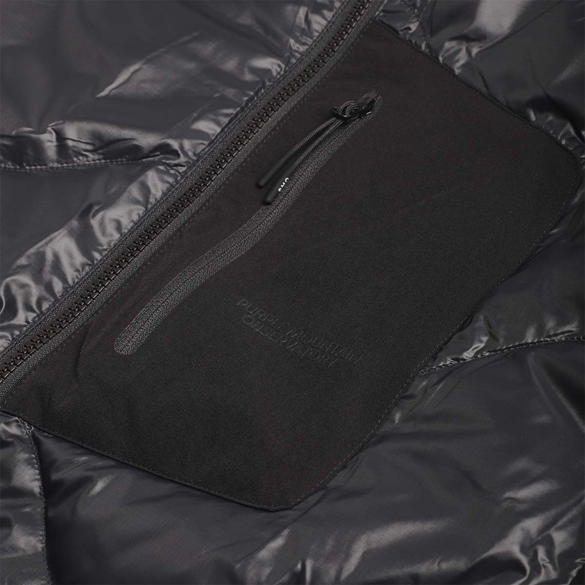 main Purple Mountain Observatory Waves Light Puffa Jacket, Black, Detail Shot 3