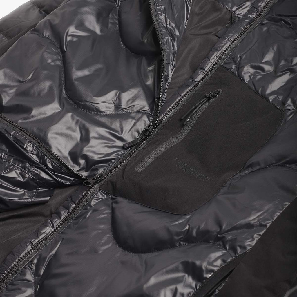Purple Mountain Observatory Waves Light Puffa Jacket, Black, Detail Shot 4