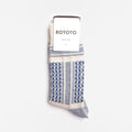 Rototo Desert Scarf Pattern Socks, Ecru Blue, Detail Shot 1