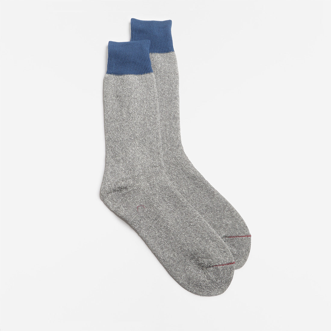 Rototo Double Face Crew Socks, Blue Grey, Detail Shot 1