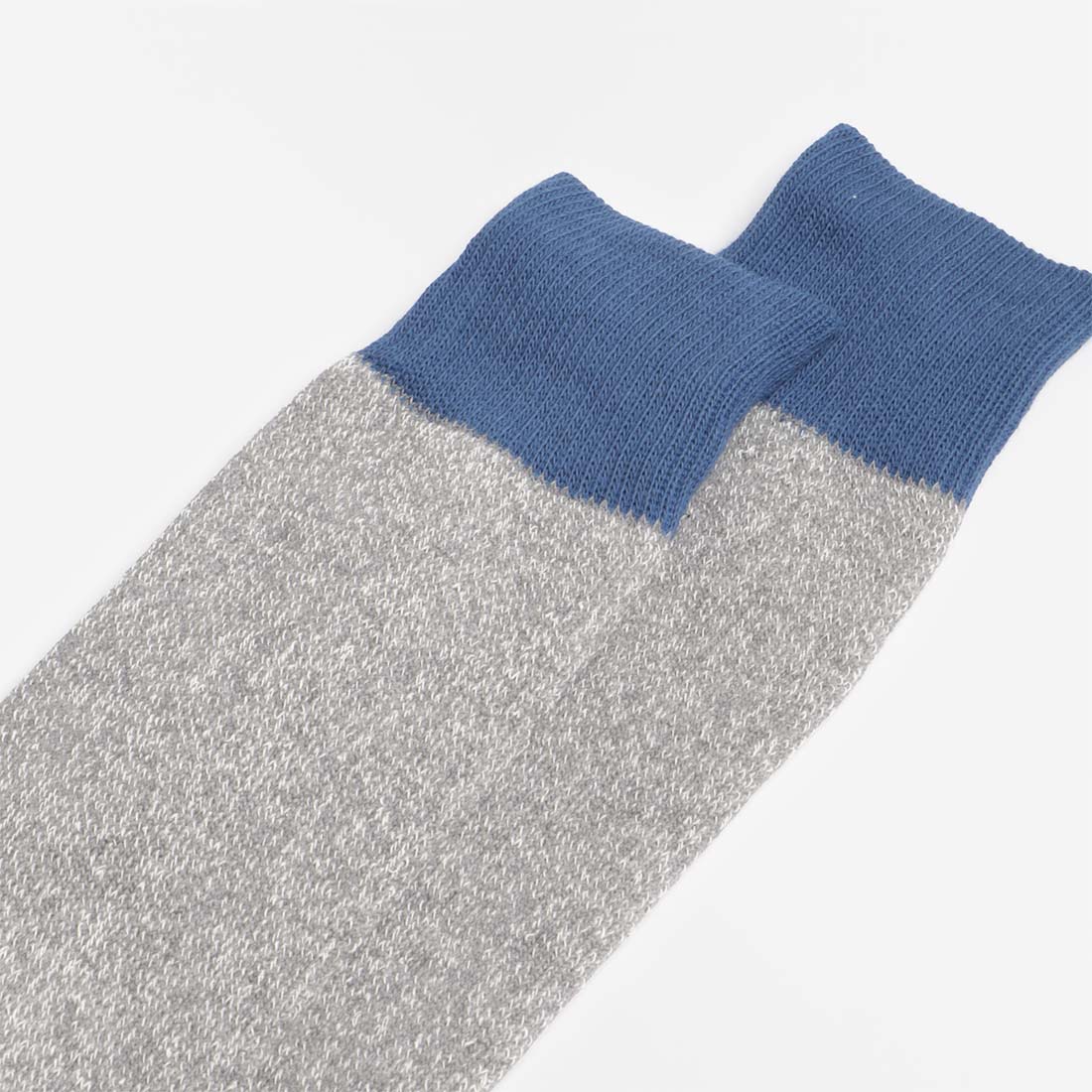 Rototo Double Face Crew Socks, Blue Grey, Detail Shot 2