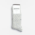 Rototo Organic Cotton Slub Crew Socks, Light Blue, Detail Shot 1