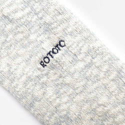 thumbnail Rototo Organic Cotton Slub Crew Socks, Light Blue, Detail Shot 3