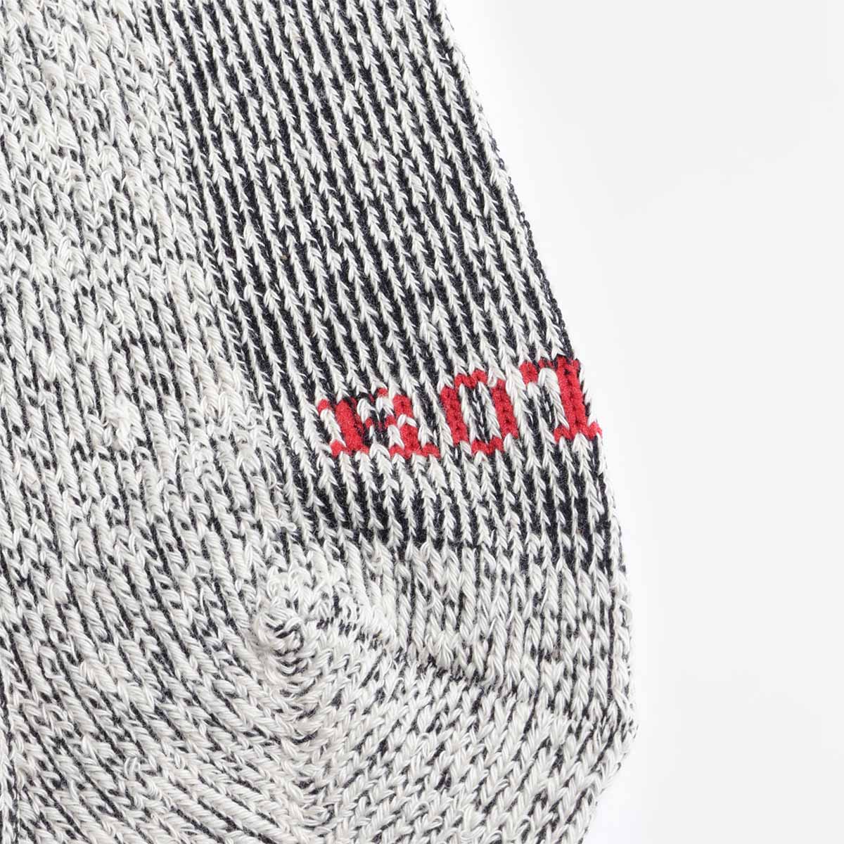 Rototo Pile Stripe Marl Socks, Black Beige, Detail Shot 3