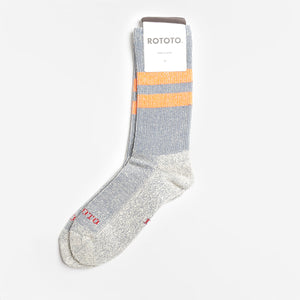 Rototo Pile Stripe Marl Socks - Blue