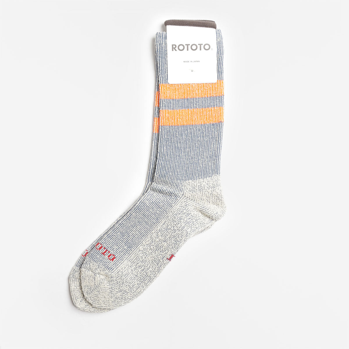 main Rototo Pile Stripe Marl Socks, Blue Orange, Detail Shot 1