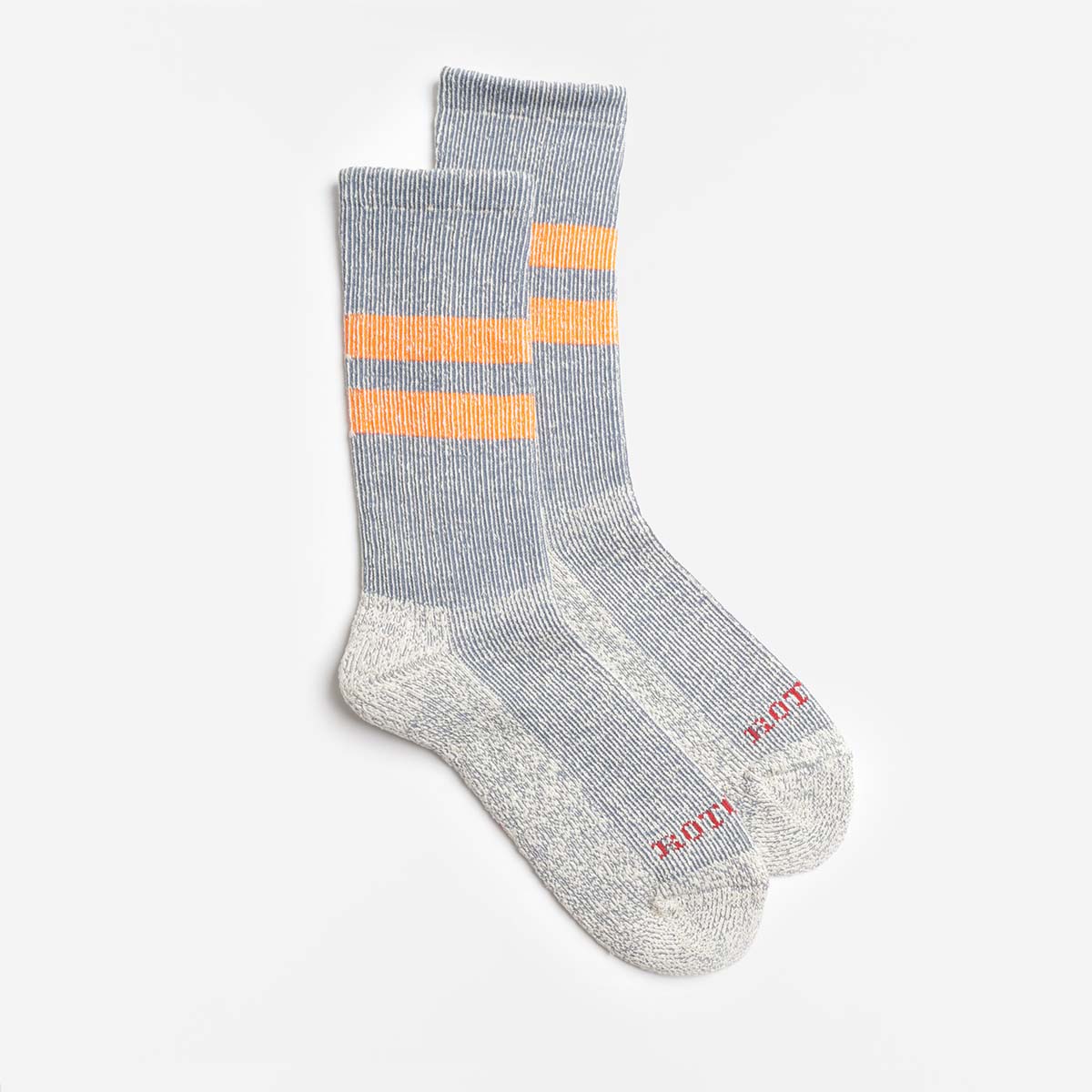 Rototo Pile Stripe Marl Socks, Blue Orange, Detail Shot 2