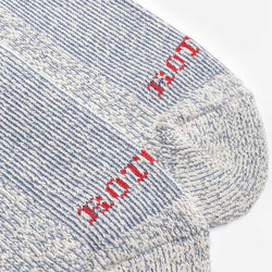 thumbnail Rototo Pile Stripe Marl Socks, Blue Orange, Detail Shot 3