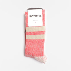 thumbnail Rototo Pile Stripe Marl Socks, Red Beige, Detail Shot 1