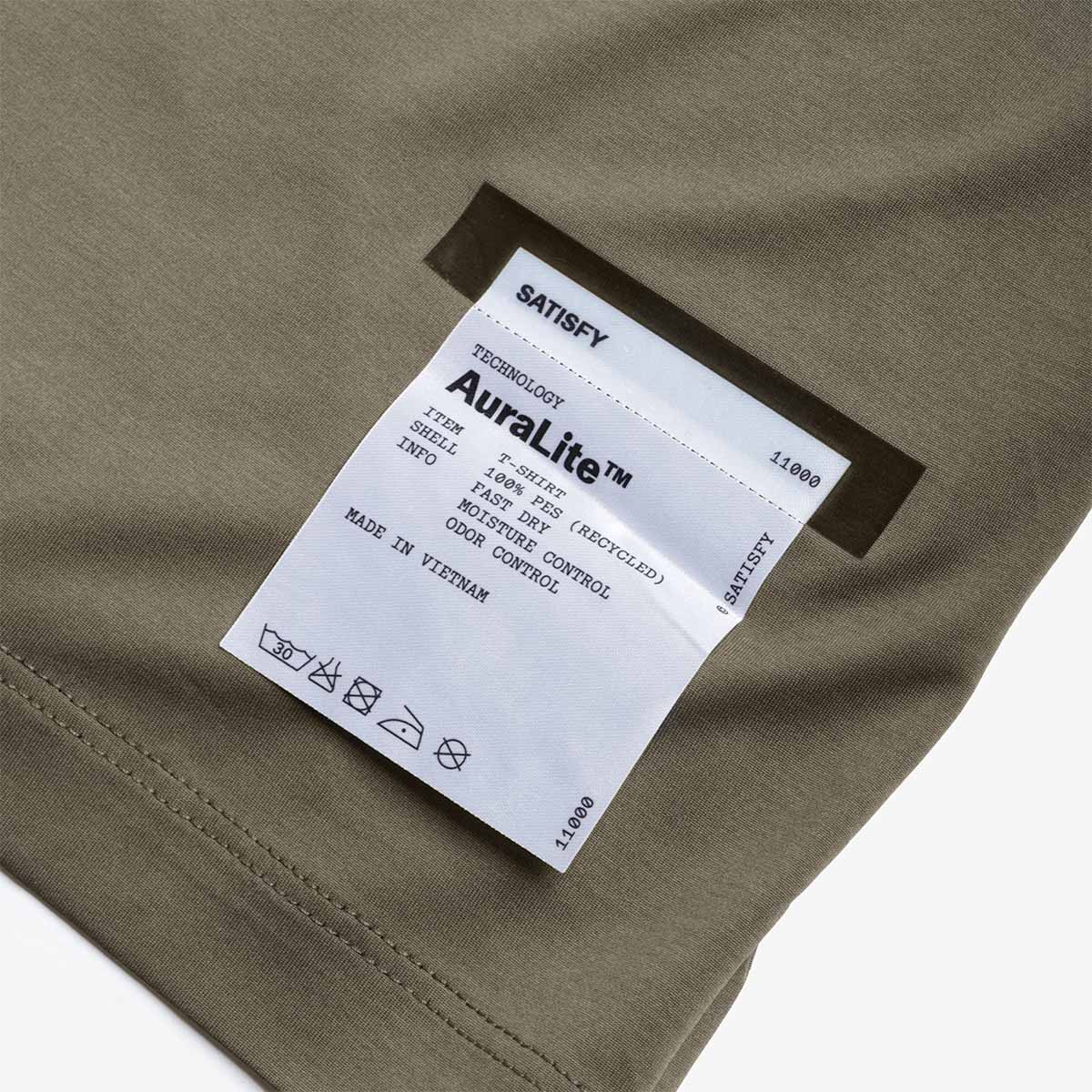 main Satisfy Auralite T-Shirt, Dusty Olive, Detail Shot 2