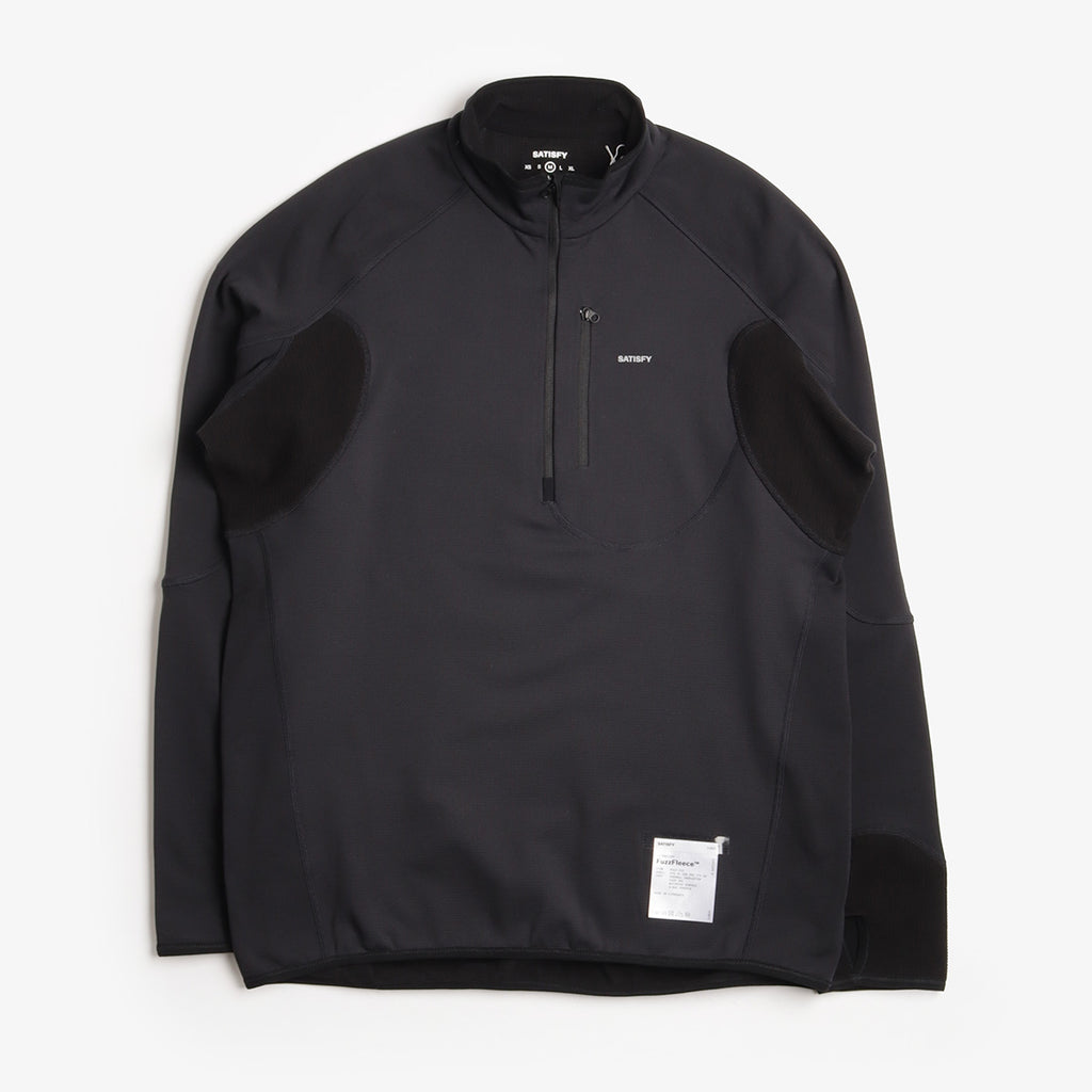 Satisfy FuzzFleece Half Zip, Black, Detail Shot 1