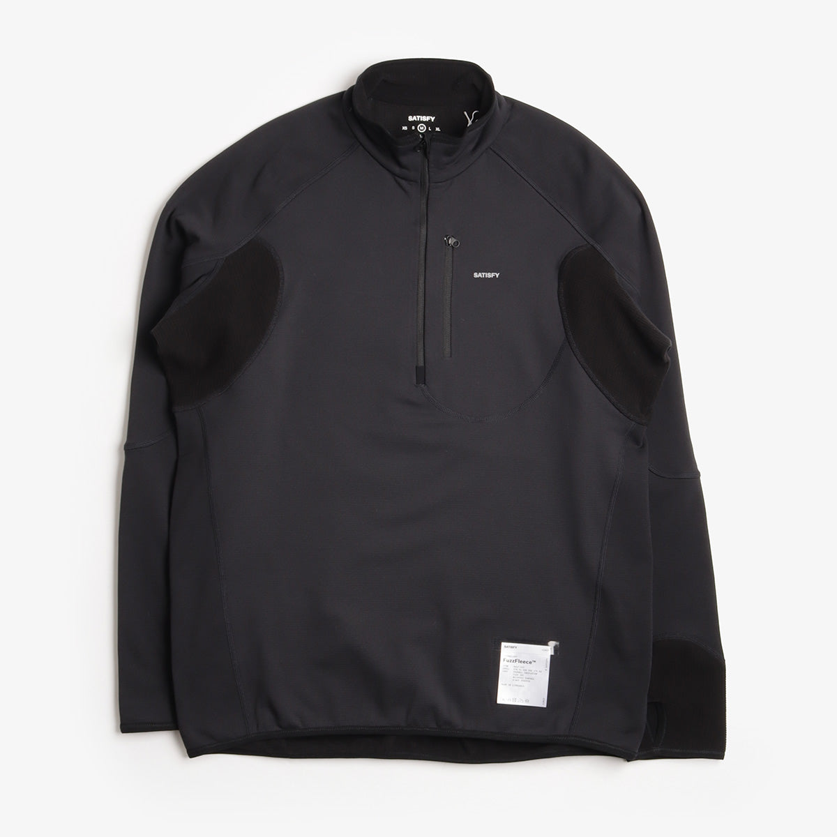Satisfy FuzzFleece Half Zip, Black, Detail Shot 1
